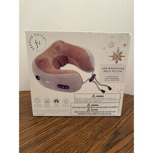 USB Massaging Neck Pillow Cordless and Rechargeable with Vibration